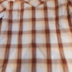 Guess Men's Casual Plaid Shirt - Orange and White